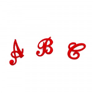 Iron-on Patch Cursive Letters - Red Color
